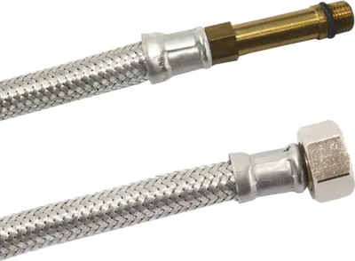 Obrázek produktu pro DN8 DVGW pancéřová hadice s opletem z nerezové oceli M10 délka x 3/8" OD 800 mm