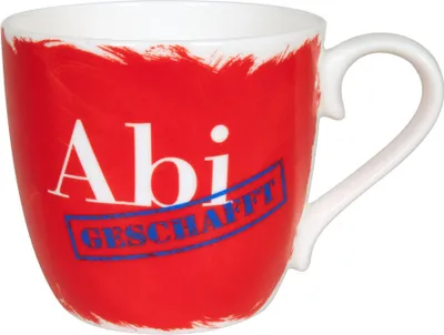 Produktbild von Könitz Becher Abi 2021 geschafft rot, Kaffeebecher, Tasse, Kaffeetasse, Bone China, 425 ml, 11 2 057 2639