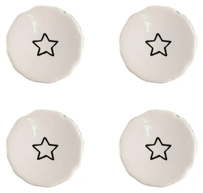 Productafbeelding van Clayre & Eef, set van 4 keramiksterren, diameter 4 cm, beige
