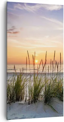 Produktbild von Bild auf Leinwand - Leinwandbild - Einteilig - Westen Sonne Strand - 65x120cm - Wand Bild - Wanddeko - Wandbilder - Leinwanddruck - Bilder - Wanddekoration - Leinwand bilder - Wandbild - PA65x120-4201