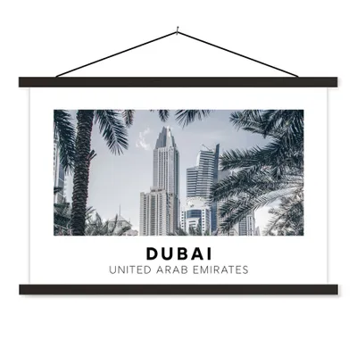 Produktbild von MuchoWow® Textilposter Dubai - Architektur - Palmen 150x100 cm mit schwarzem Rahmen - Schlafzimmer