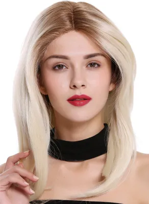 Produktbild von WIG ME UP Perücke Lace-Front Teil-Mono Lang Glatt Seitenscheitel Ombre Braun Blond DW2433B-MF-CHAMPR