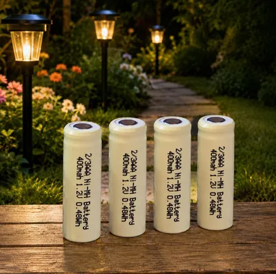 Produktbild von 4 Stück LogiCell 2/3AAA NI-MH-Akku 400mAh, 1,2V Flat Top ohne Lötfahne, Solar Batterie für Solarprodukte Solarlampen LED Gartenleuchte Wiederaufladbar