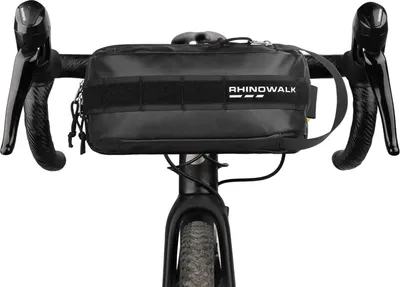 Image de Sacoche de guidon de vélo Sacoche frontale noire 2.4l Système MOLLE Logo réfléchissant