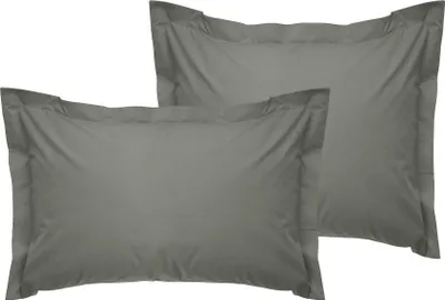 Produktbild von L'Essentiel Linge de Maison, Tonne Verte - 52, Oxford-Kissenbezug-Set (2 Stück) (FR), 100 % BAUMWOLLE RANFORCE, Dunkelgrau,  60 x 60+5 cm