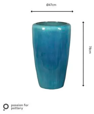 Produktbild von Pflanzvase Passion for Pottery Stockholm luxe Steinzeug Ø 47 cm H 78 cm grün
