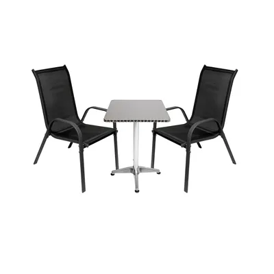 Image de ensemble 3 pièces Bistro Set de balcon Ensemble table + 2 chaises empilables