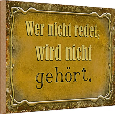 Produktbild von Holzschild Spruch 30x20cm wer nicht redet nicht gehört
