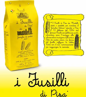 Zdjęcie produktu dla Fusilli di Pisa, 500 g - Pasta Martelli - Tradycyjna fabryka makaronów Martelli