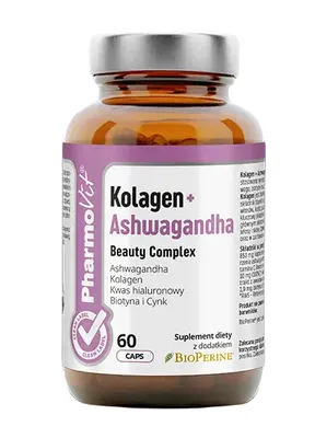 Obrázok produktu pre Kolagén + Ashwagandha Beauty Complex 60 Bezlepkových Kapsulí - Pharmovit (Clean Label)