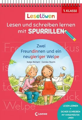 Productafbeelding van Leselöwen - Lesen und schreiben lernen mit Spurrillen - Zwei Freundinnen und ein neugieriger Welpe