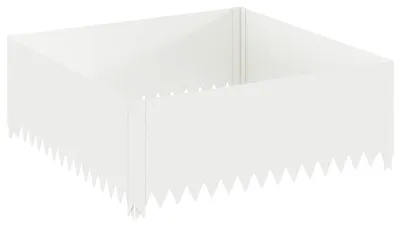 Image de vidaXL Bordure de jardin, 100 x 100 x 35 cm, acier, blanc