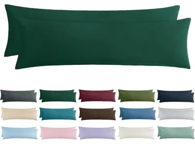 Produktbild von Kissenbezug 40x145 2er Set Dunkelgrün Mikrofaser mit Reißverschluss