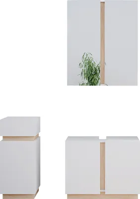 Produktbild von Badmöbel-Set Vicco Gloria Weiß 3 Teile, mit Midischrank, Model 40888