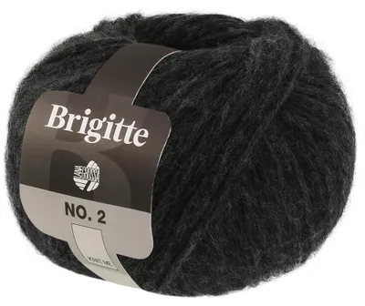 Produktbild von Lana Grossa BRIGITTE NO. 2 Wolle 50 g 140 m Alpaka Baumwolle Strickgarn Farbe 014 - Dunkelgrau