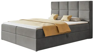 Produktbild von Boxspringbett Roma 180x200 mit Stauraum und Bonell-Matratze, Grau