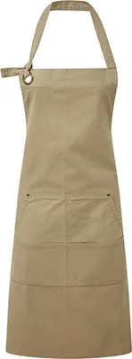 Obrázek produktu pro Premier Workwear PR137 | Zástěra Calibre Heavy Bavlna Canvas Pocket Apron, - barva: Khaki (cca Pantone 7536C) - velikost: 72 x 86 cm