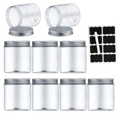 Produktbild von 250 ml transparente Kunststoff-Aufbewahrungsbehälter mit Deckel – Set mit 9 Stück für Lebensmittel und Gewürze