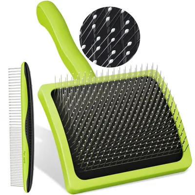 Produktbild von Slicker Bürste Profi für Hunde, Unterfellentferner, Knoten & Verfilzungen, 15 mm, Größe L