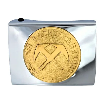 Produktbild von Koppelschloss Dachdecker – silbern/golden - für Geselle - für 4,5 cm breite Koppelgürtel