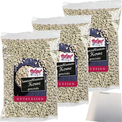Produktbild von Hofgut Sonnenblumenkerne 3er Pack (3x200g Beutel) + usy Block