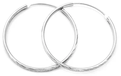 Produktbild von Erstaunlich Silber runde Ohrringe AGUC355 - Durchmesser: 4,5 Zentimeter