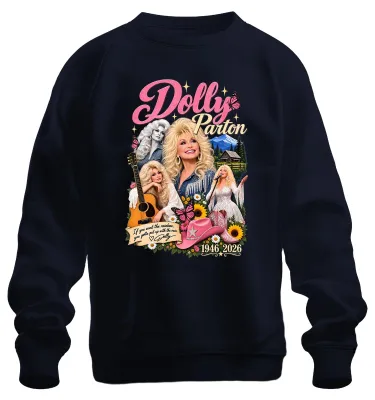 Obrázok produktu pre Dolly Parton, legenda country hudby, speváčka, 1946-2026, mikina s kapucňou, námorná modrá, veľkosť L