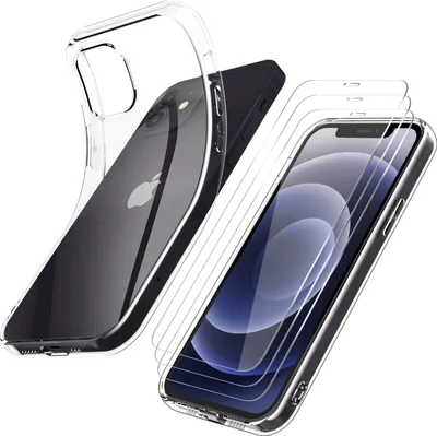 Image de 3 Coques En Verre Pour Iphone 12/12 Pro 6,1 Pouces Transparentes