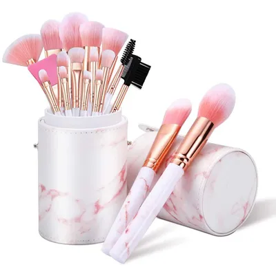 Produktbild von 16-teiliges Make-up-Pinselset mit Marmormuster