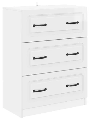 Produktbild von vidaXL Schubladenschrank Hochglanz Weiß 66 x 34,5 x 87 cm