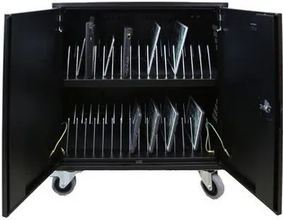Produktbild von Leba NoteCart Flex Extended 32 (Schuko) Wagen zur Verwaltung tragbarer Geräte Schwarz