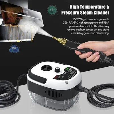 Zdjęcie produktu dla Odkurzacz parowy 2500 W, 105°C do ubrań, łazienki, kuchni i dywanów