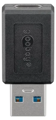 Produktbild von Goobay USB 3.0 SuperSpeed-Adapter USB-A Stecker auf USB-C Buchse,schwarz