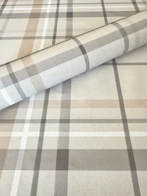 Produktbild von PVC Tischdecke ABERDEEN beige braun grau Karo kariert - Wachstuch - Breite & Länge wählbar - abwaschbar, Größe:140 x 100 cm