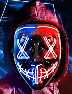 LED-Maske mit 3 Lichtmodi, Halloween-Maske für Partys
