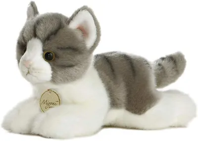Immagine prodotto di gatto di peluche mini Yoni grigio/bianco 20 cm