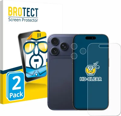 Produktbild von 2x Für Apple iPhone 17 Pro (Display+Kamera) Schutzfolie BROTECT Displayschutz Display Schutz Folie Klar Transparent