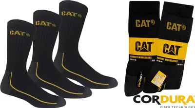 Produktbild von CAT Caterpillar 12 Paar Robust Arbeitssocken / Socken, in 43-46 in Schwarz
