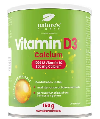 Produktbild von Nature's Finest Vitamin D3 & Calcium, Trinkpulver 150 g
