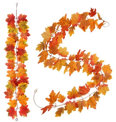 Herbstlaub-Girlande 2er Set, Ahornblätter, 200+100 cm, künstlich