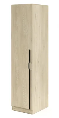 Produktbild von Wäscheschrank BRAGA BR5dc 50 cm – Modulares Schranksystem mit Regalen und Kleiderstange, Metallgriff, Eiche Cremona