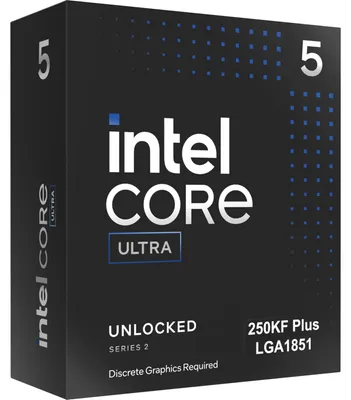Obrázek produktu pro Intel Core Ultra 5 250KF Plus, Intel Core Ultra 5, LGA 1851 (Socket V1), Krabice, Intel, 250KF Plus, 64bitový
