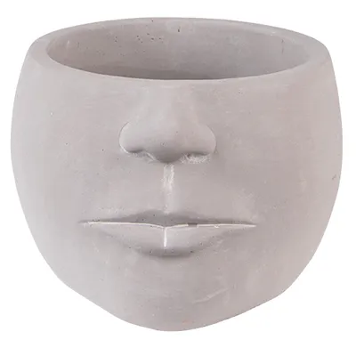 Immagine prodotto di Vaso da fiori Clayre & Eef Face 17x15x10 cm Pietra grigia