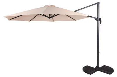 Produktbild von Ampelschirm ULLA Ø 300cm Creme Aluminium | Sonnenschirm mit Ständer UV-Schutz Aluminium Wasserabweisend