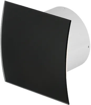 Produktbild von Wohnraumlüfter Badlüfter Lüfter Badventilator Deckenlüfter Ventilator Glas Ø 100 mm schwarz Standard schwarz matt gebogen