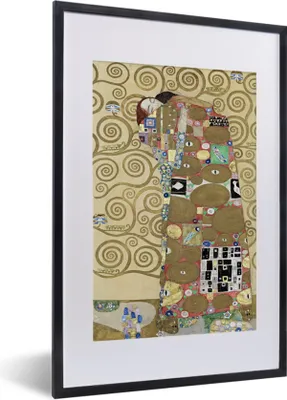 Produktbild von MuchoWow® Gerahmtes Poster Das Abschiednehmen - Gustav Klimt 40x60 cm - Poster mit Schwarzem Bilderrahmen Wandposter Rahmen Foto Bilder - Poster in Rahmen