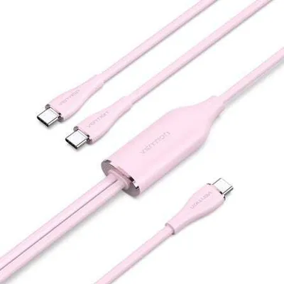 Produktbild von Vention CTMPG, 0,5 m, USB C, 2 x USB C, USB 2.0, 0,48 Gbit/s, Pink