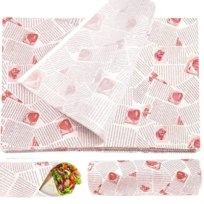 Zdjęcie produktu dla 100 arkuszy papieru do pieczenia, idealne do pakowania żywności i pieczenia