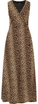Produktbild von faina Damen Maxikleid mit Leoprint 19222827-FA01, BEIGE Leo, XS