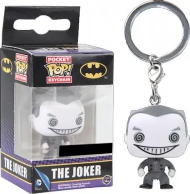 Immagine prodotto di FUNKO POCKET POP PORTACHIAVI DC JOKER MINI FIGURINA IN BIANCO E NERO NUOVA!  Funko